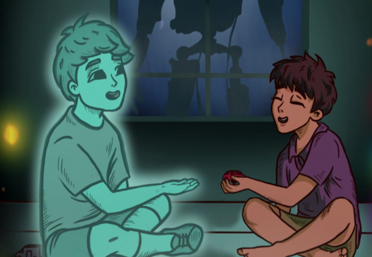 他就在附近游戏