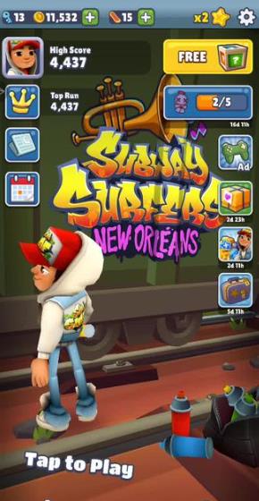 地铁跑酷黄瓜条金币版本下载(Subway Surf)